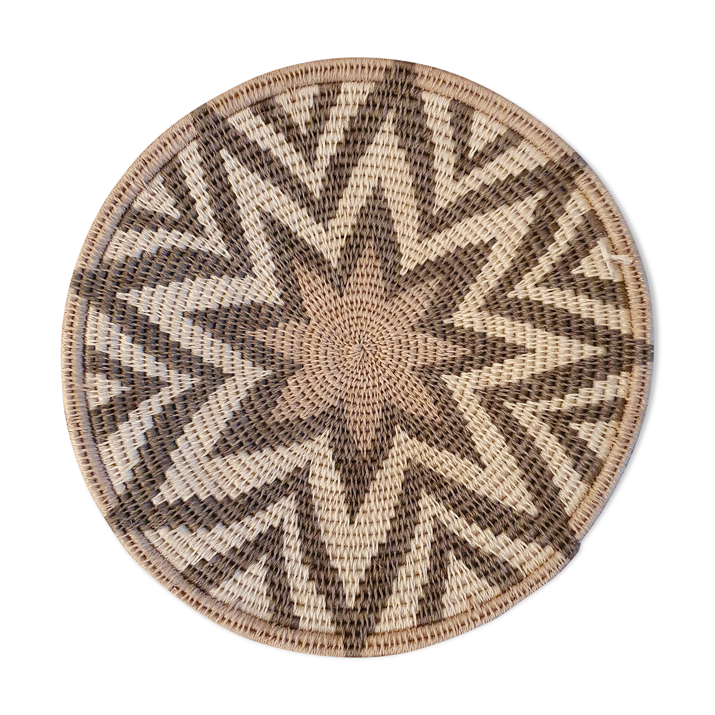 Botswana ethnic braided wall basket