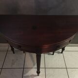 Table console half moon merisier louis xvi