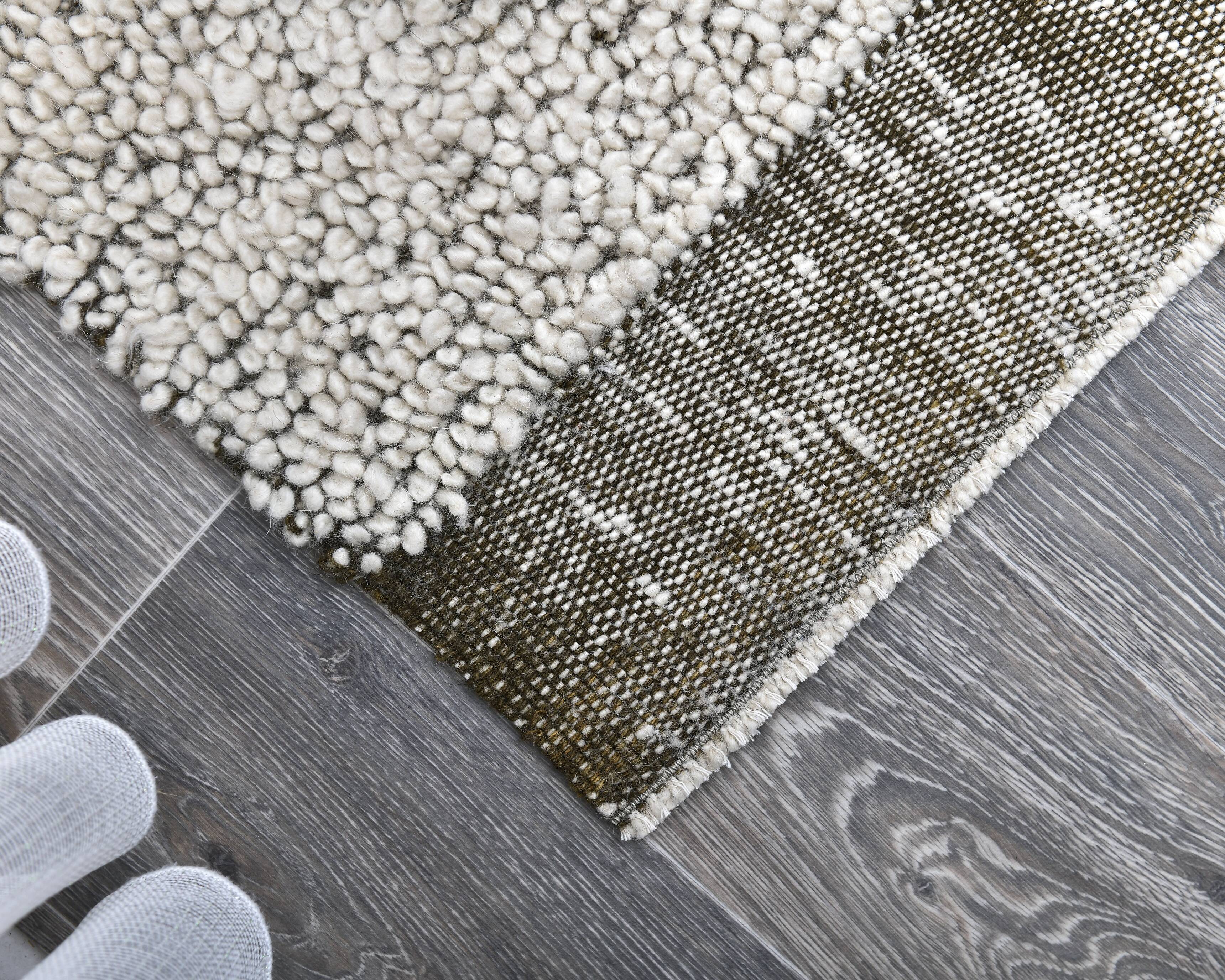 2x7 Green White Turkish Vintage Runner Rug 66x231Cm