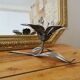 Vintage ashtray flower in silver metal