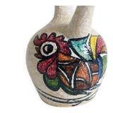 Vintage Spanish Ceramic Porrón, Hand-Painted Rooster, 1960s
