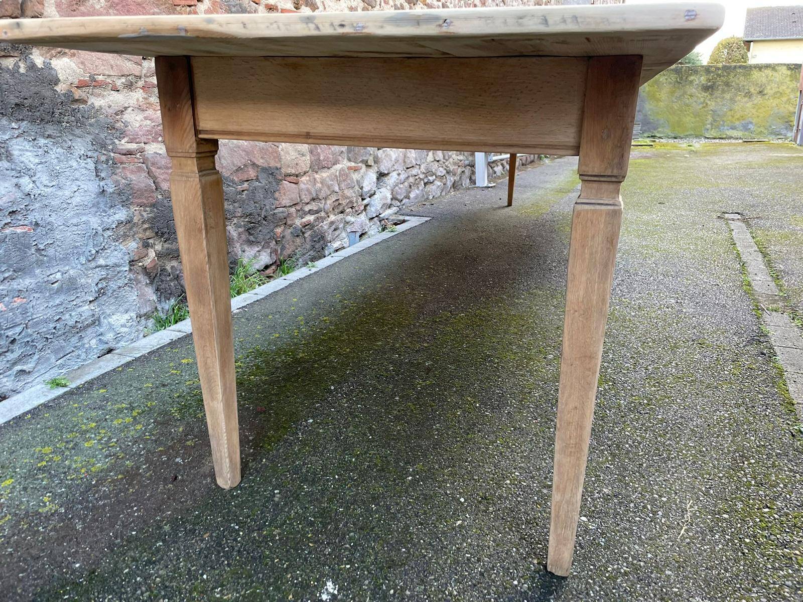 Incredible 400 cm farm table in fir 1900 brasserie natural raw wood