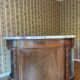 Louis XVI side table in precious wood, marble and glass-fronted cabinet – Haentgès Frères