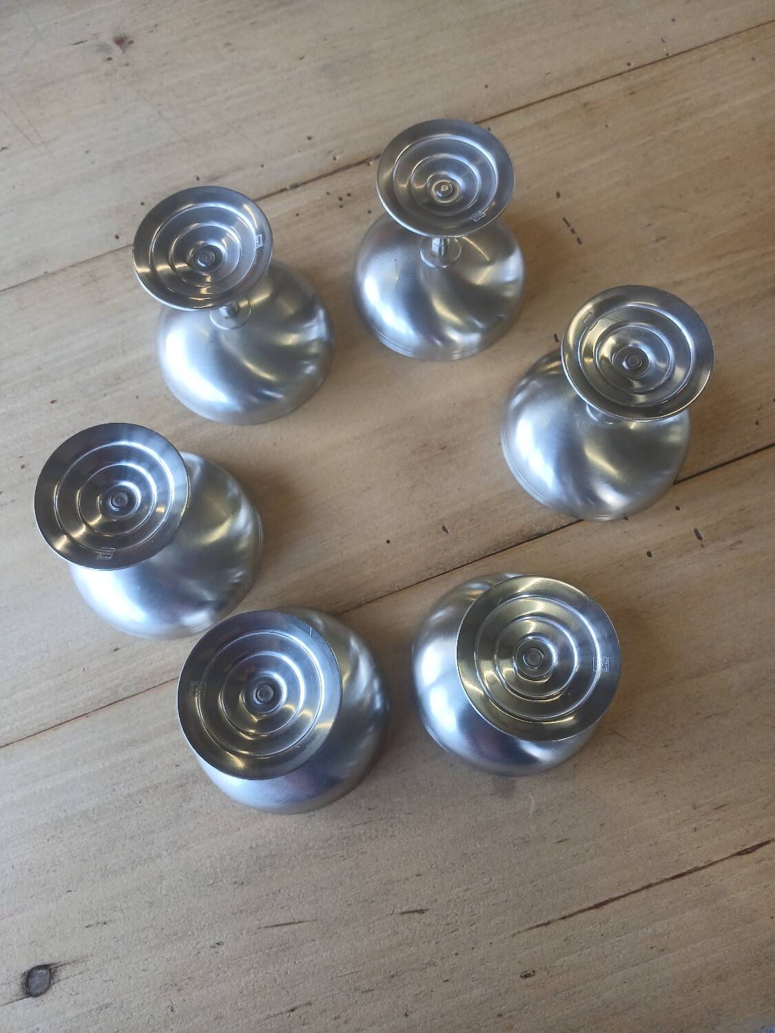 6 antique stainless steel ice cream cups Remy Letang