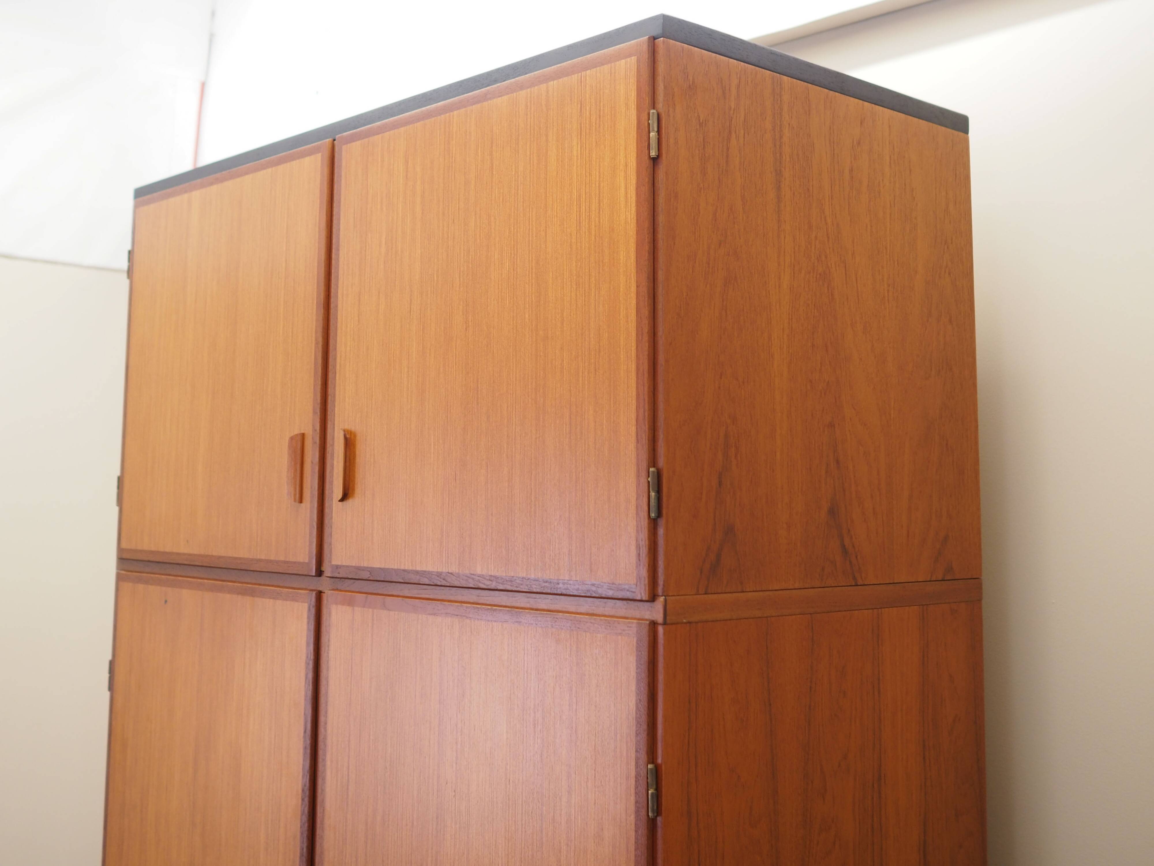 Teak wardrobe, Danish design, 1970s, manufacturer: Omann Jun