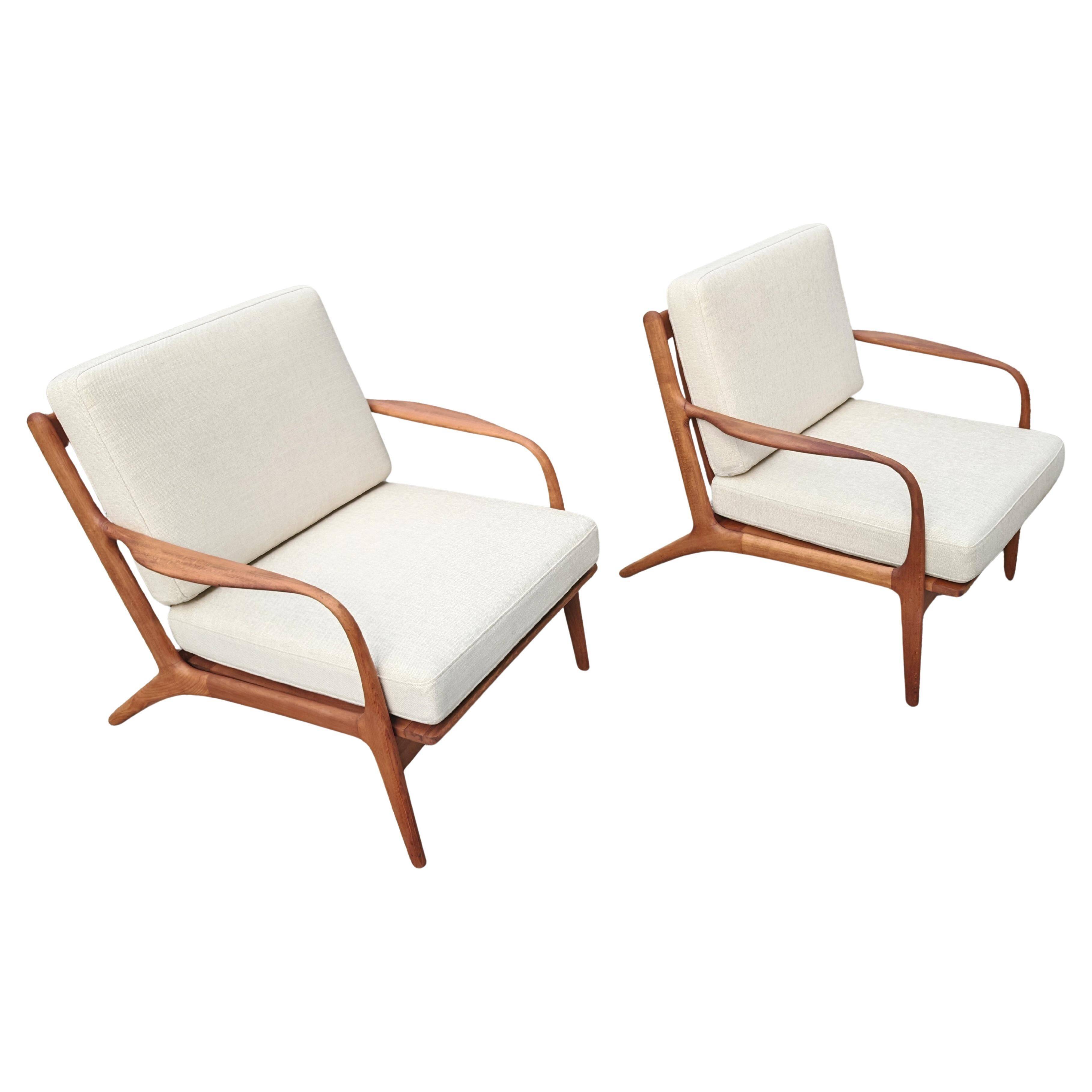 Pair of Mid Century Modern armchairs Adrian Pearsall model 2315-C 1960s
