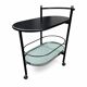 Black oval drinks trolley / bar cart / 1980s