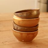 4 small mismatched vintage stoneware bowls/ramekins