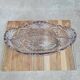 Large vintage oval cut amethyst glass bowl