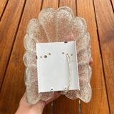 Murano wall lamp in cracked glass and gilded brass, Italian design 1970