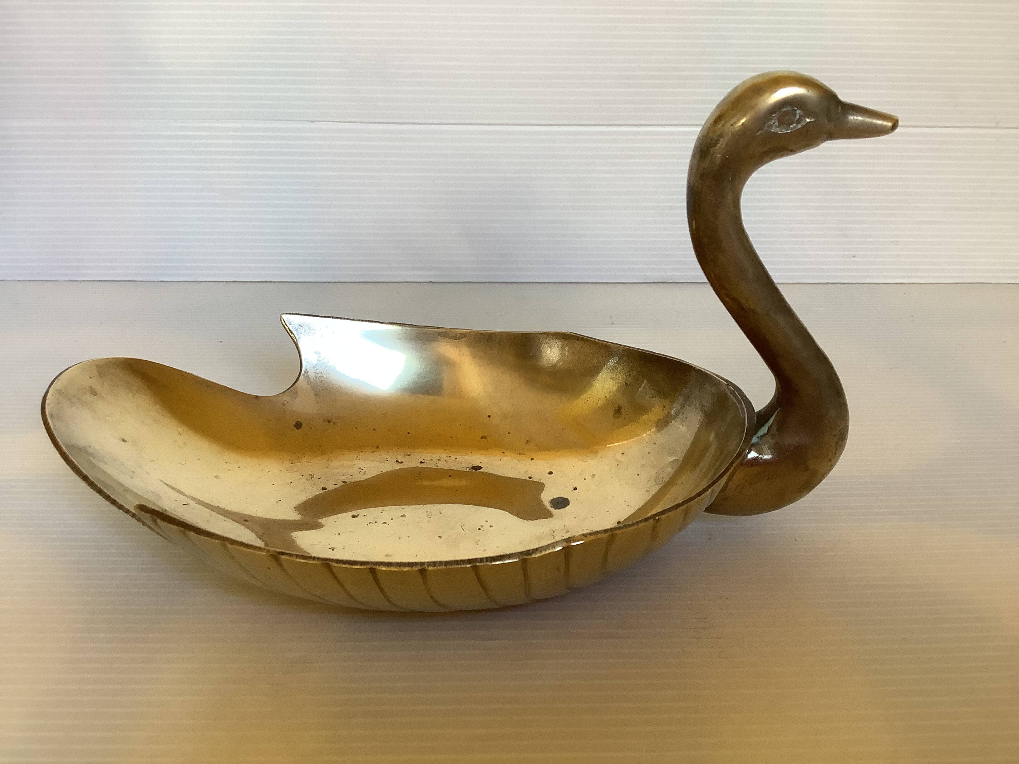 Brass swan pocket tray