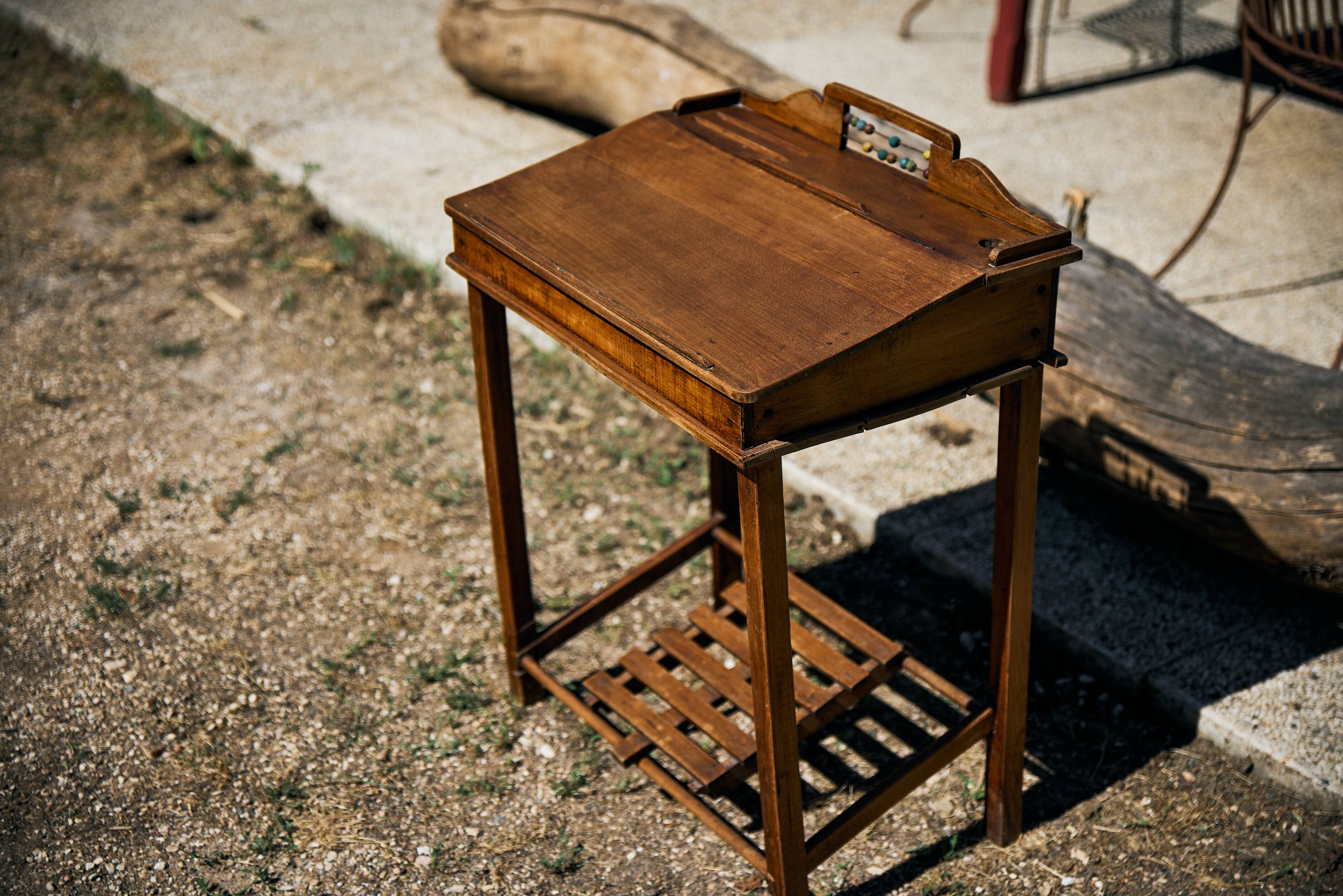 School desk and its abacus, 1930s