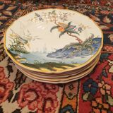 6 Gien France Caribbean dinner plates Magellan pattern Diameter: 22.5cm