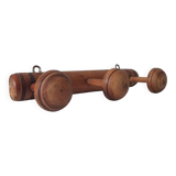 Antique folk art wall coat rack from the 50s