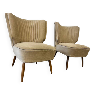 Set of 2 vintage cocktail chairs / armchairs / small chairs