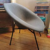 Designer shell armchair Claude vassal 1950