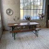 Guinguette table and its 2 benches