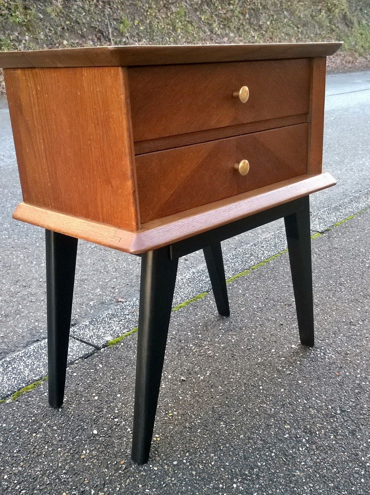 Vintage oak bedside 1950