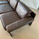 Brutalist sofa in brown leather by Harry de Groot for Leolux, 1970.