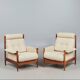 Pair midcentury Scandinavian lounge chairs, Denmark 1960s