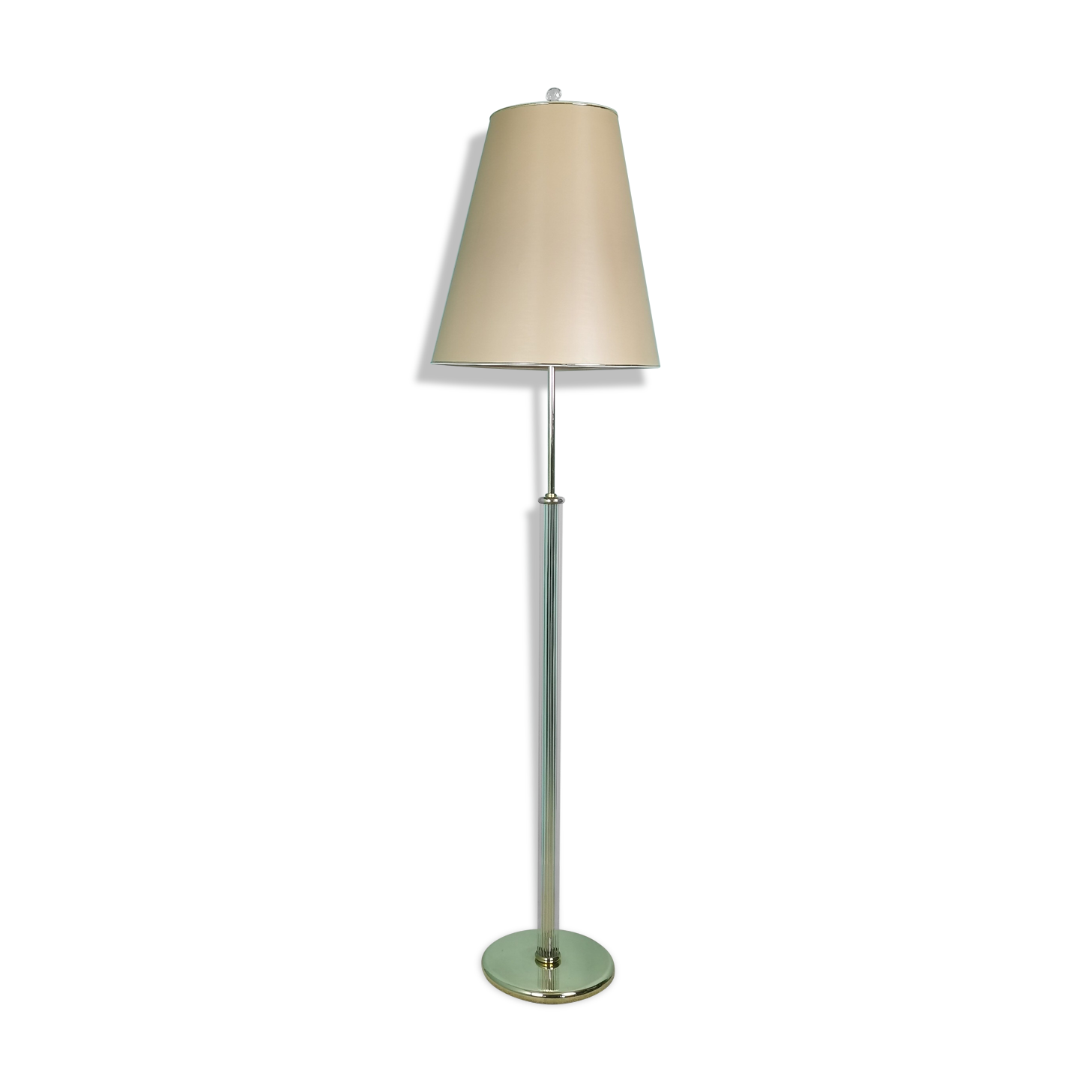 Lampadaire laiton et verre 80'
