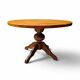 Solid oak dining table, also known as a monastery table, with a sturdy central pedestal, heavy-duty construction
