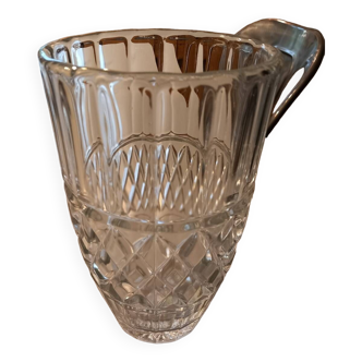 Transparent chiseled glass vase