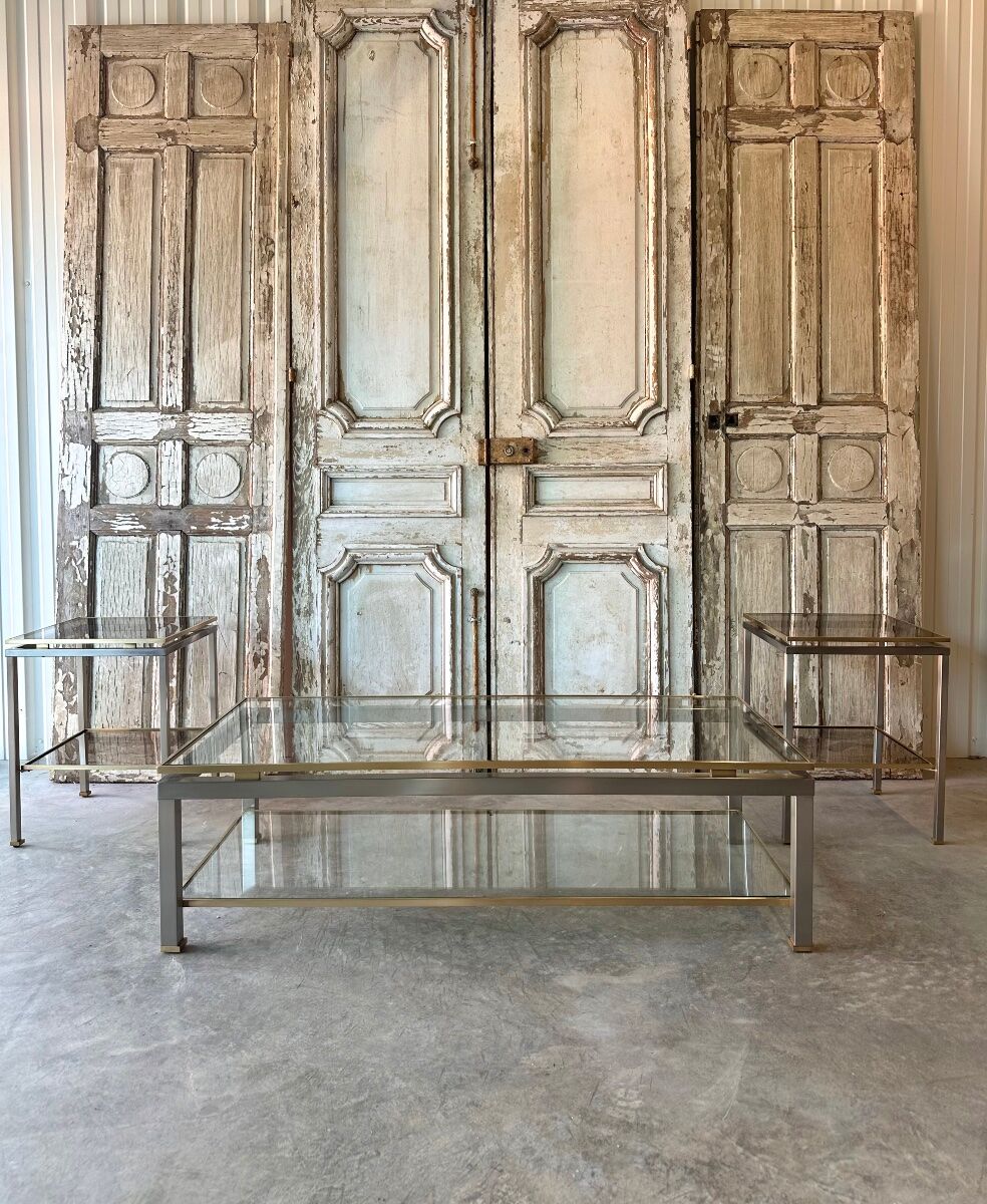 coffee table and pair of side tables by Guy Lefèvre for Maison Jansen