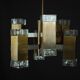 Italian glass and brass 12 lights chandelier produced by Sciolari in the 70