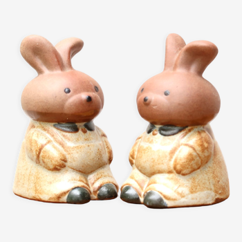 Salières lapins en céramique par ibuki, années 60