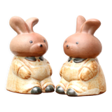 Ceramic rabbit salt shakers by ibuki, 60s