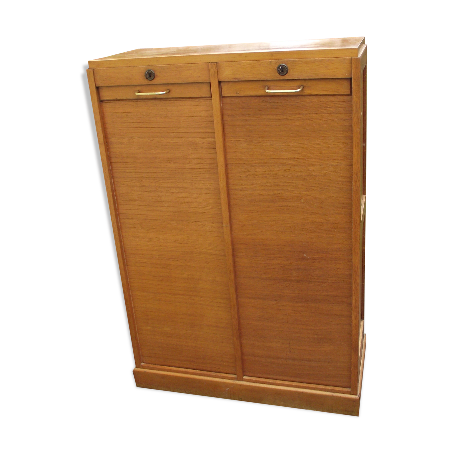 Double oak filing cabinet from the 1950s