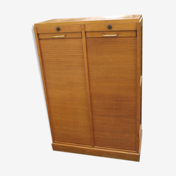 Double oak filing cabinet from the 1950s