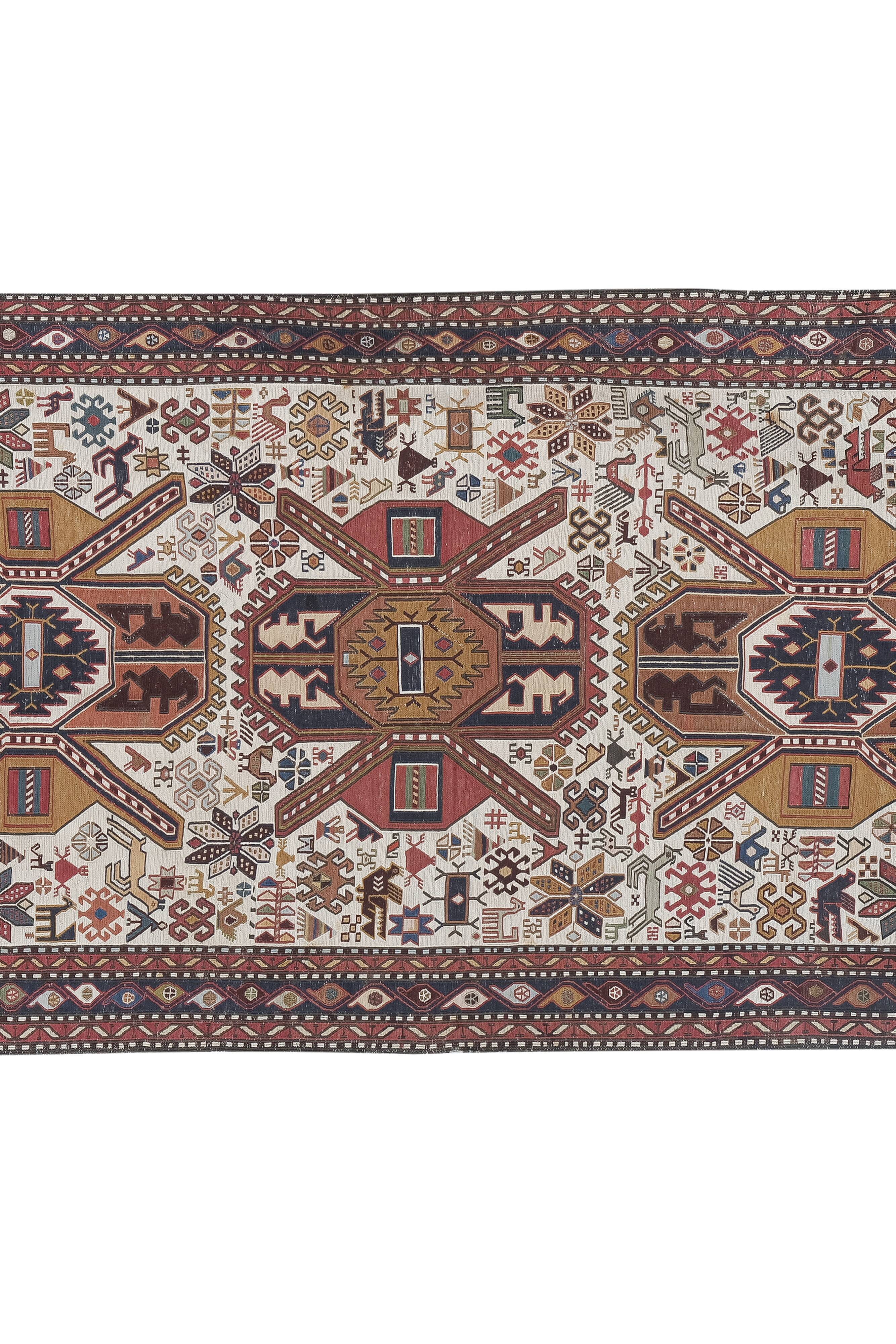 Vintage Turkish rug from Oushak, hand-woven 107x192 cm