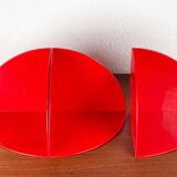 Pair of bookends model 4909 Italian space age mid-century by Giotto Stoppino for Kartell, 1960, set of 3