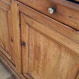 Low sideboard buffet in solid cherry wood, late 19th century