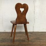Old Alsatian children's chair in solid beech