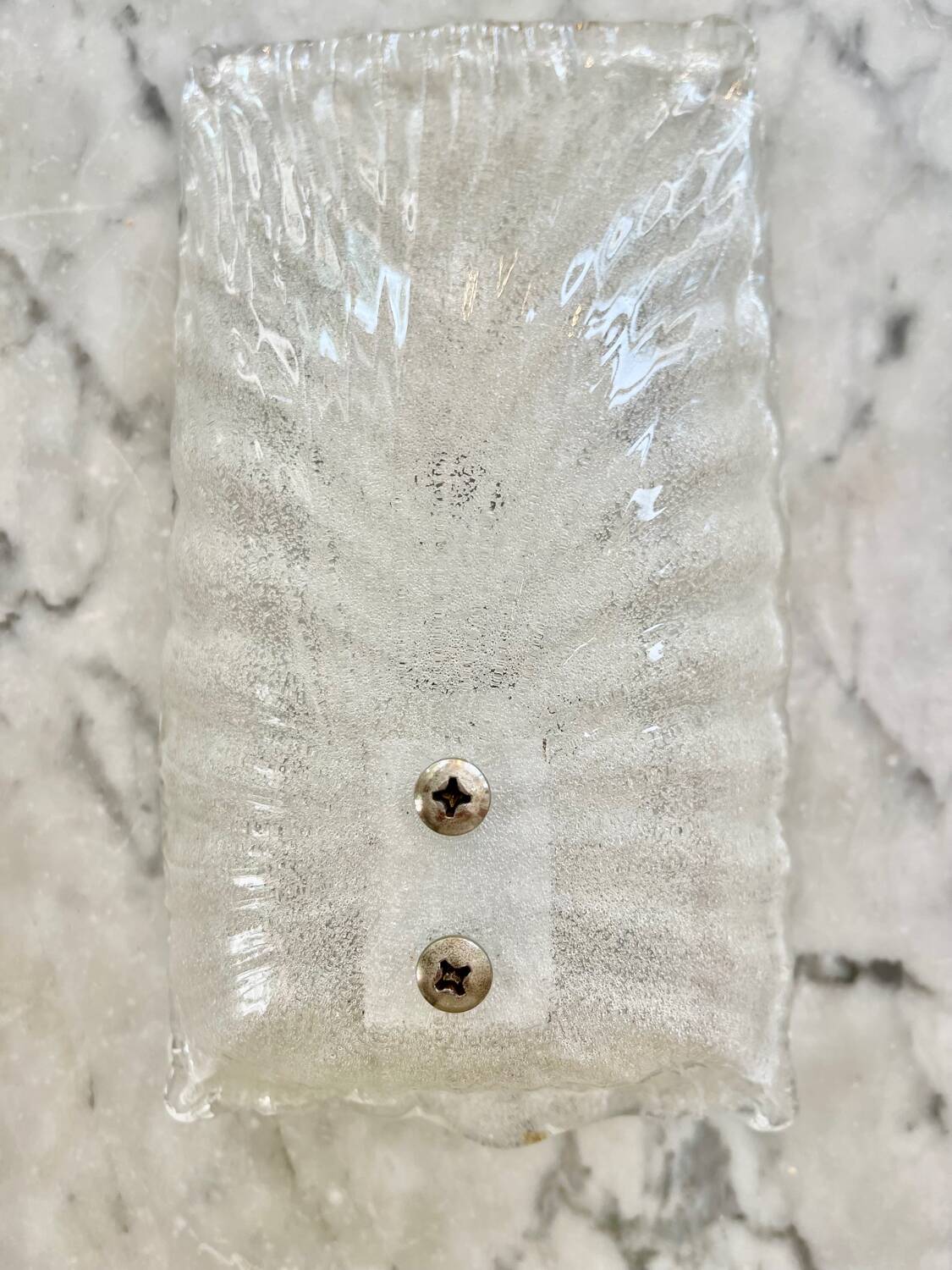 Mazzega pair of Murano glass wall lights, Italy 1970