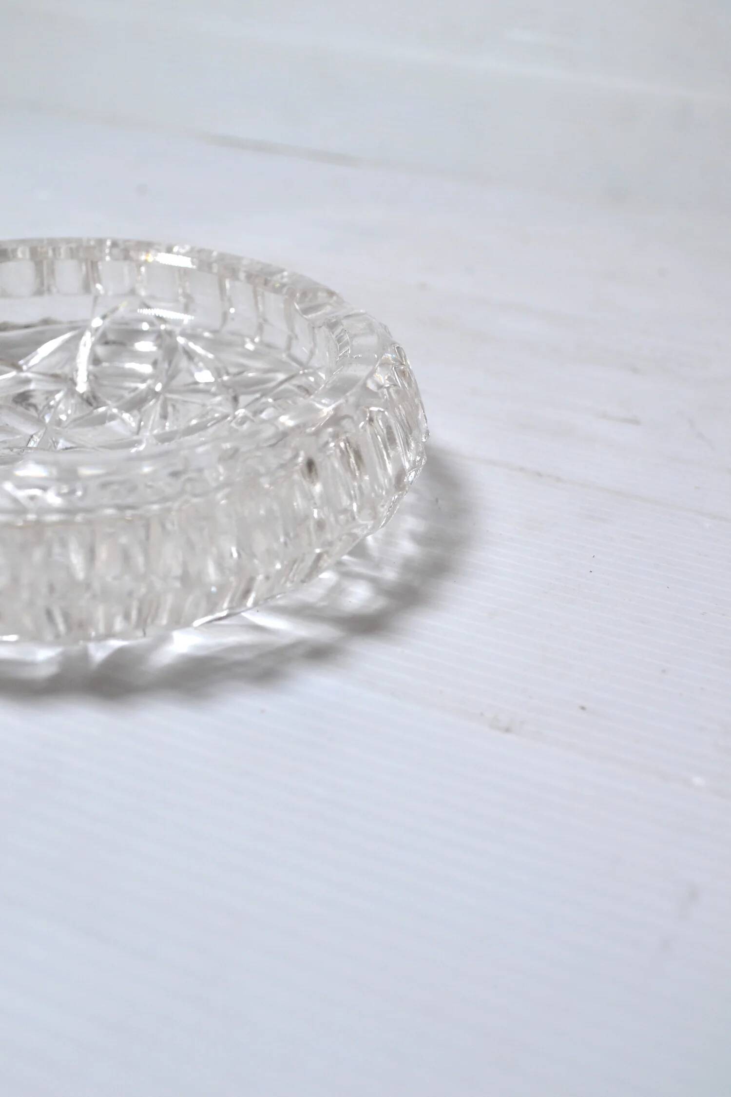 Antique chiseled glass ashtray