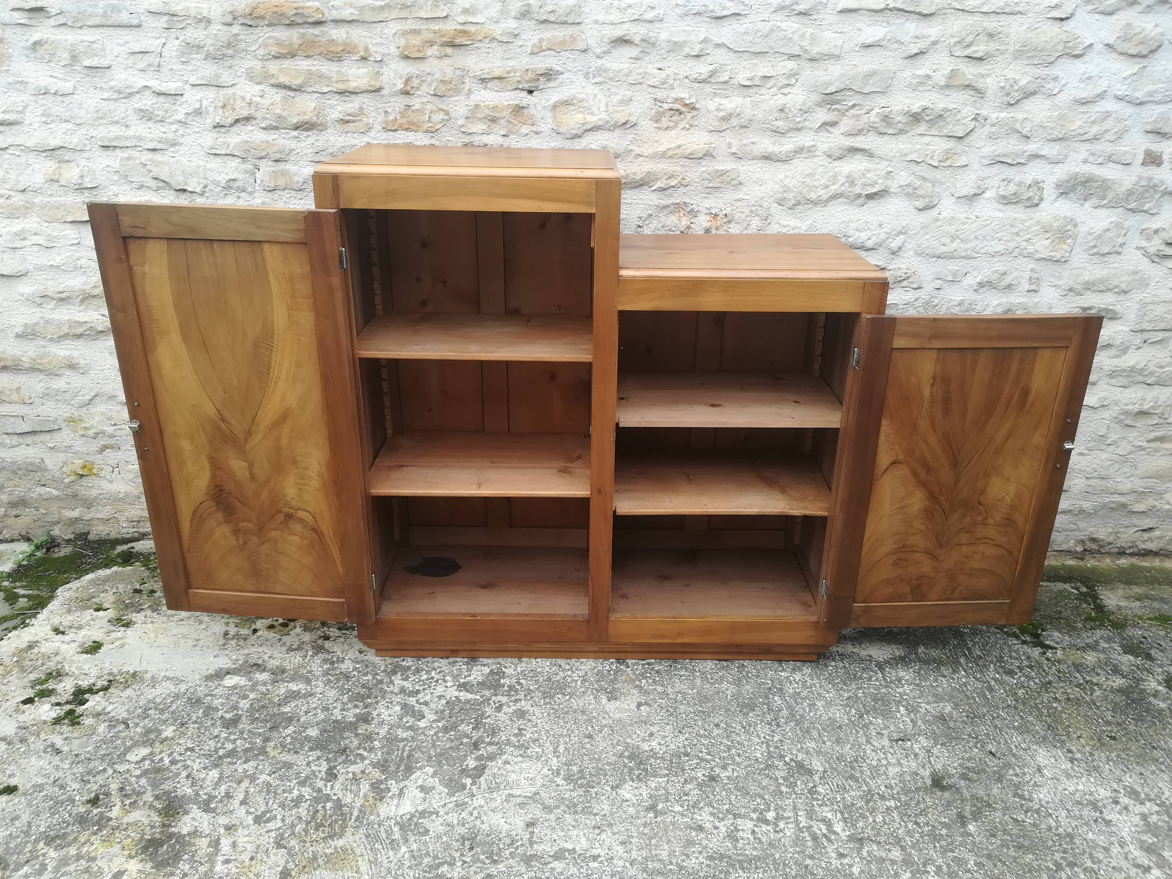 Asymmetric solid walnut buffet