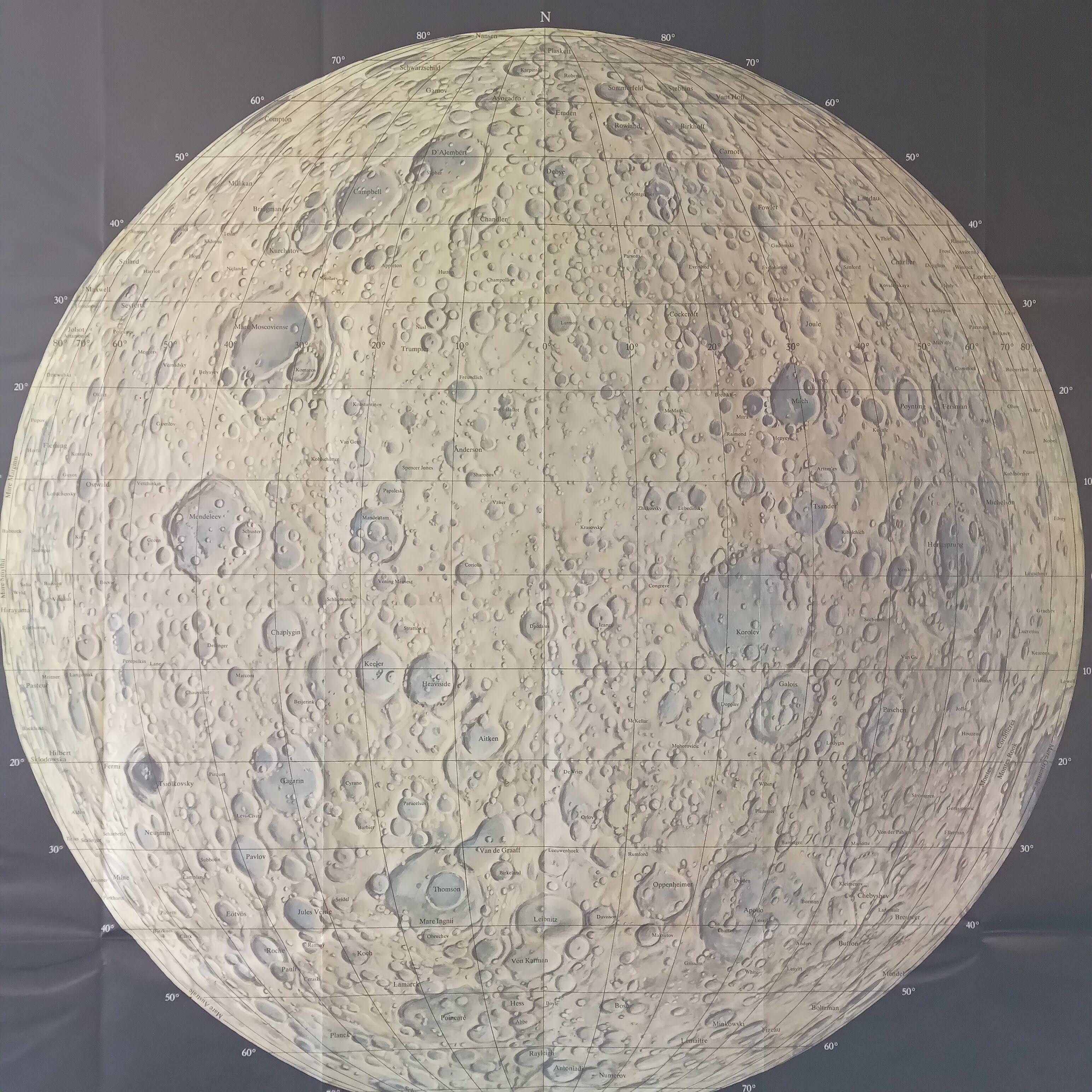Affiche de la Lune Recto Verso , Face visible et face cachée