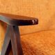 Pair de fauteuils vintage tissu orange l'année 1980