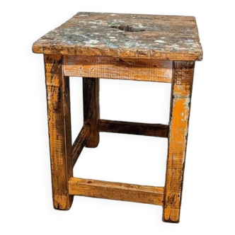 Weathered workshop stool
