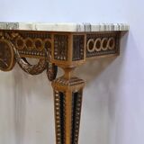 Petite Console d’Applique en Bois Sculpté, style Louis XVI, époque Napoléon III – Milieu XIXe