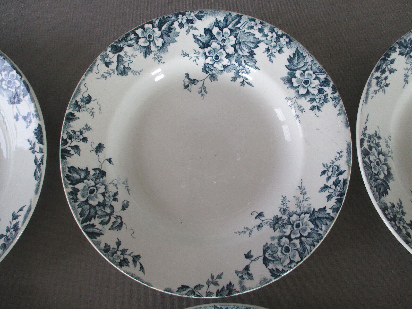 6 assiettes creuses St Amand & Hamage Marie Louise terre de fer