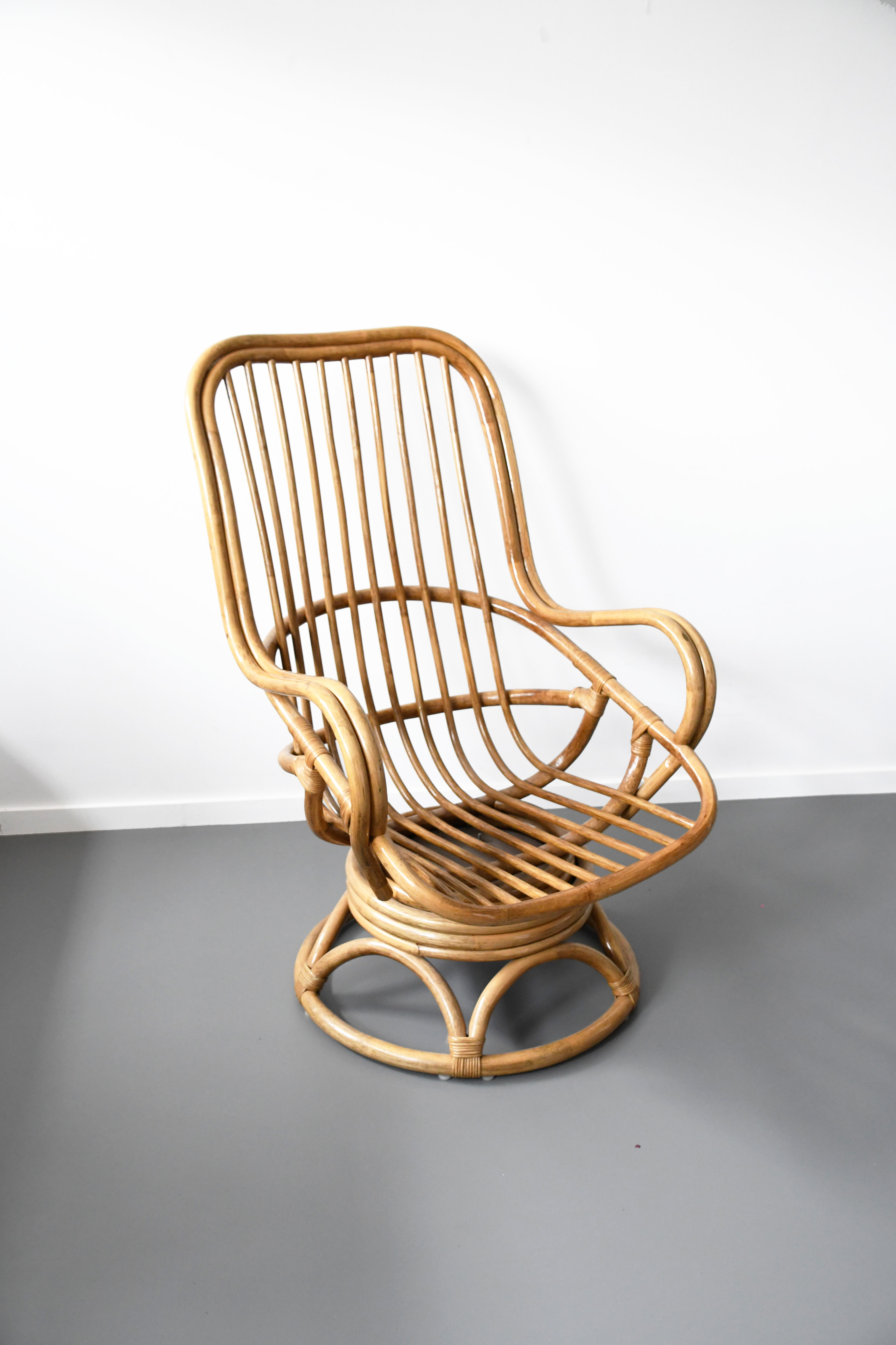 Bamboo rattan armchair