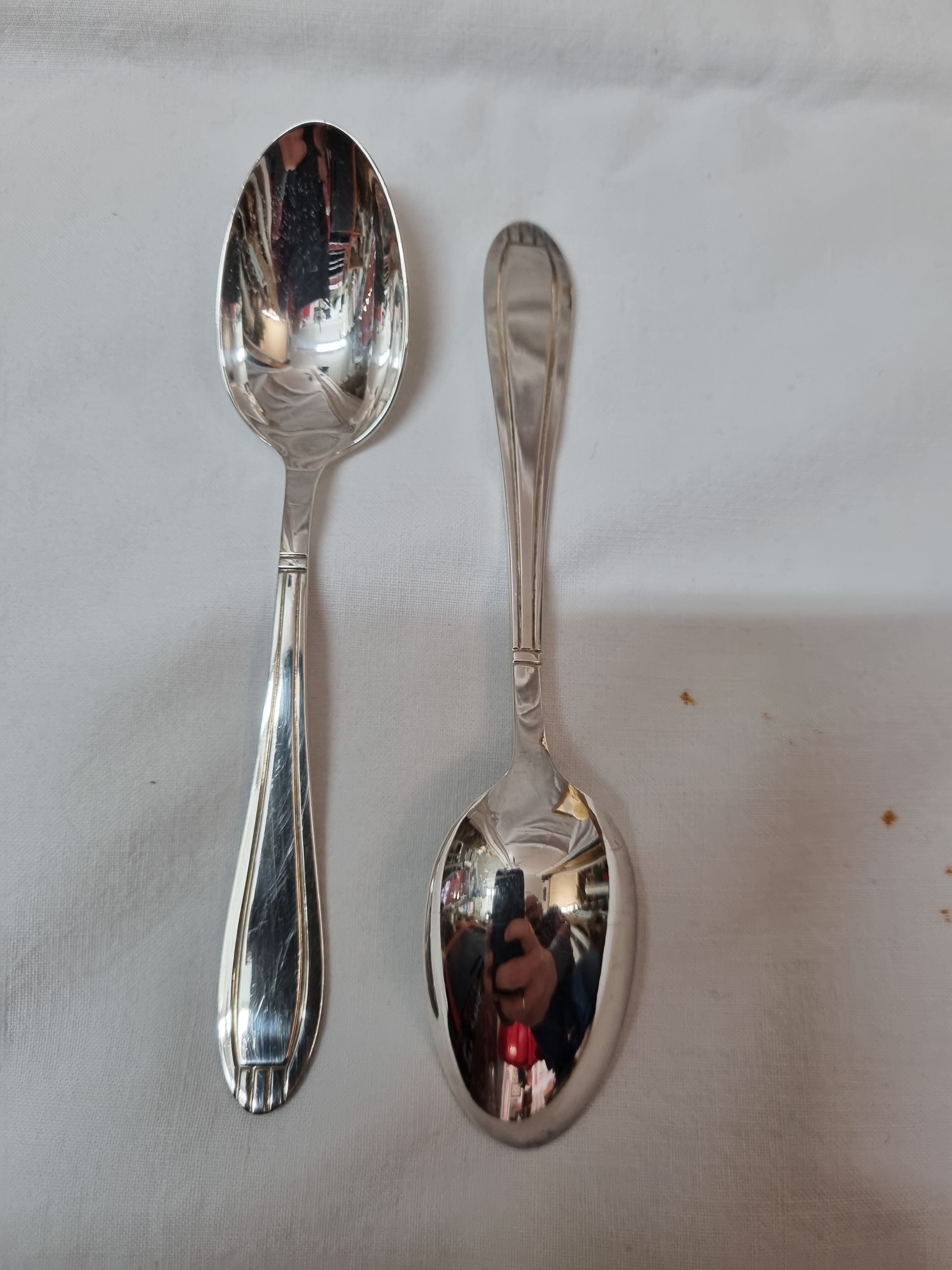 12 teaspoons silver art deco