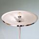 Modernist floor lamp in chromed metal and white satin glass