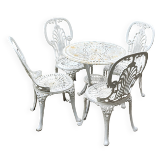 salon jardin en fonte 5 pièces
