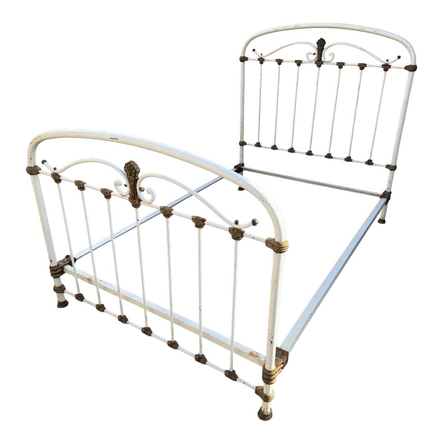 Antique wrought iron bed from the 1900s